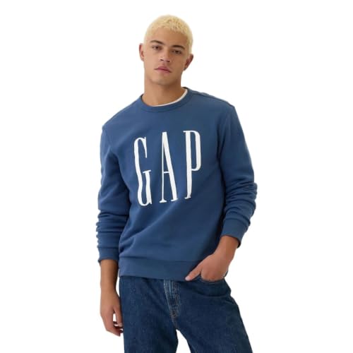 Men's Regular Fit Logo Sweatshirt, Blue, L