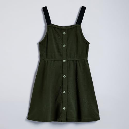 Hopscotch Girls Green Sleeveless Textured Pinafore Dress with Blouse for Age (2-3 Years)