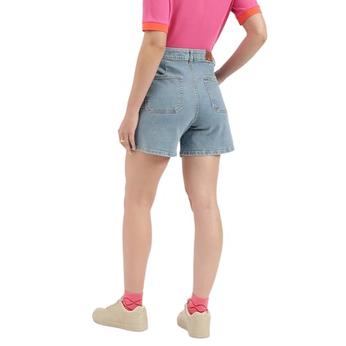 United Colors of Benetton Solid Regular Fit Utility Denim Shorts -25A4DENIM891I901 (Size : 30)