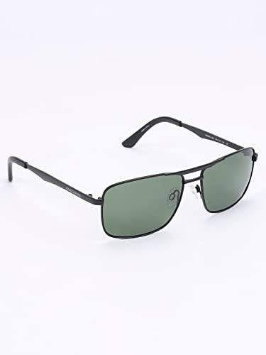 Skechers Men Aviator Black Polarized Sunglasses, Large