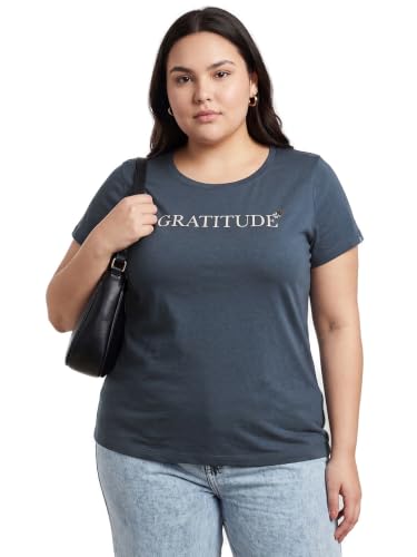 Max Women Embroidered T-Shirt(Teal_6XL)