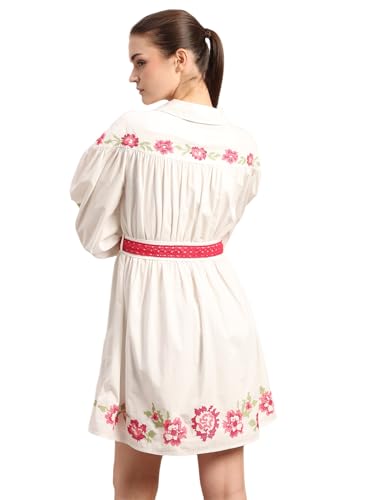 VERO MODA Women's Fit and Flare White Dress