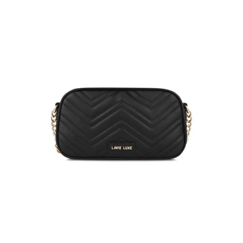 Lavie Aztec Box Synthetic Zipper Closure Women's Sling Bag (BLACK, MEDIUM)