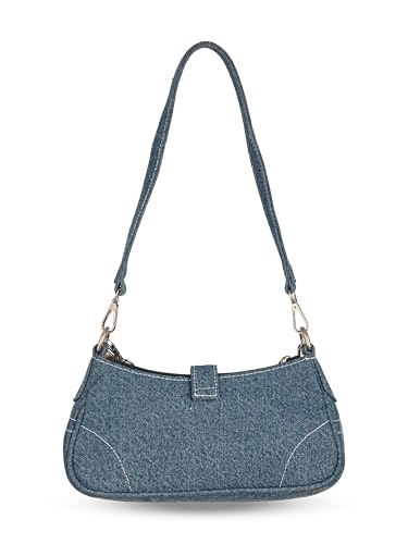 BAGUZZI Denim Sling Bag for Women, Chain Strap, Blue