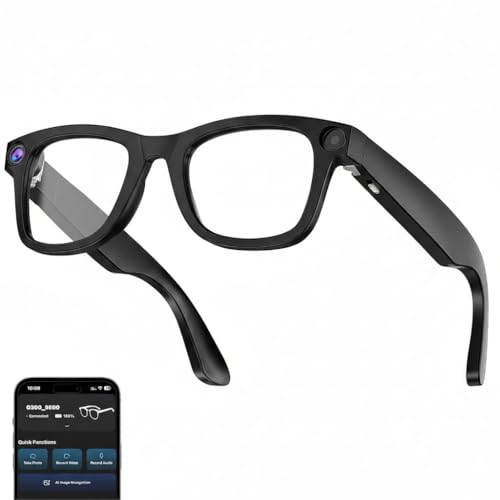 Air Vision AI Smart Glasses with 8MP HD Camera for Hands-Free Photo and Video | AI Voice Assistant | Object Recognition | Bluetooth 5.3 | Dual Mic Noise Reduction Smart Wearable for Daily Use (B39)