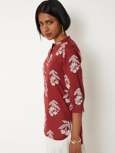 Max Women Printed Straight Kurti (Orange_M)