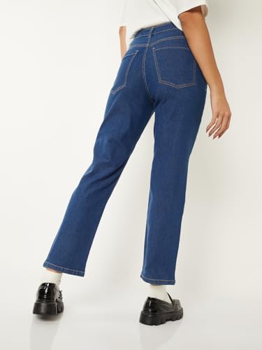Max Women Solid Slim Straight Jeans (Blue_34)