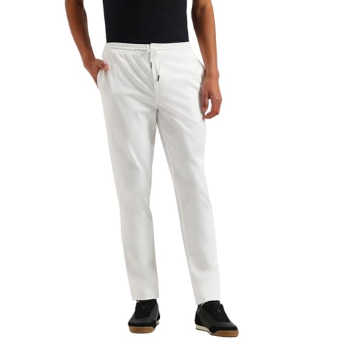 United Colors of Benetton Solid Relaxed Fit Trousers (Size: 34)-25P4BIST1042I902 White