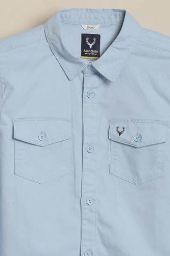 Boys Light Blue Solid Casual Shirt
