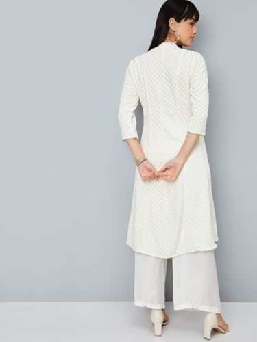 Max Women's Wool Regular Kurta (KALKUR52006_Off White