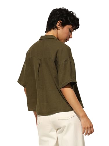 ONLY Women's Regular Dark Green Shirt