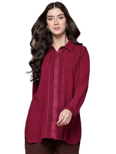 Ritu Kumar Magenta Solid Full Sleeve Shirt