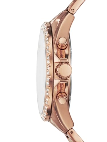 Fossil Modern Courier Stainless Steel Analog Women's Watch BQ3377 (Rose Gold Dial Rose Gold Colored Strap)