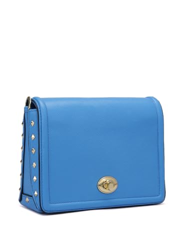 Da Milano Genuine Leather Blue Sling Bag (01604) (Small)