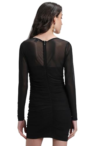 Forever 21 Women's Polyester Bodycon Mini Dress (FWS24CDRF0101_Black