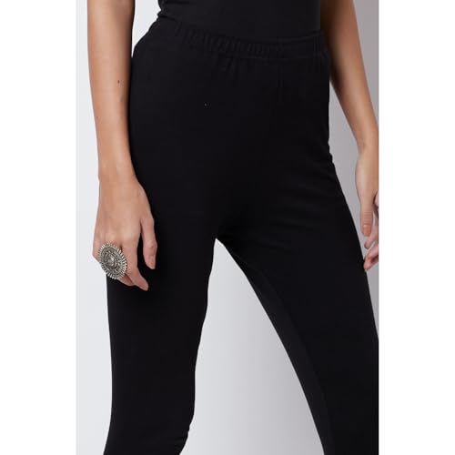 Rangriti Women's Cotton Legging Bottom (RMMWINTER W3509_Black_Medium)