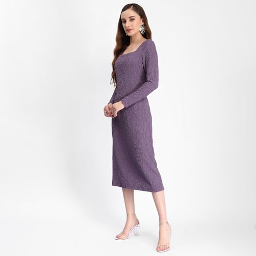 Madame Shimmery Purple Midi Dress