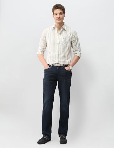 U.S. Polo Assn. Denim Co. Men's Vertical Striped Regular Fit Shirt (UDSHT2238_Khaki_39)