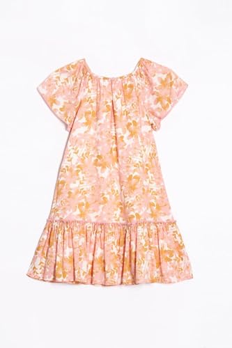 Allen Solly Girl's Cotton Modern Below The Knee Dress (AGDRERGFB23019_Peach