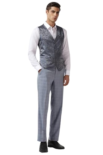 Van Heusen Men's Nylon Three Piece Suit (VHSUFSLFP55076_Grey