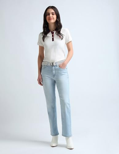 U.S. POLO ASSN. Women's Straight Jeans (UWAW24JEN206_Blue