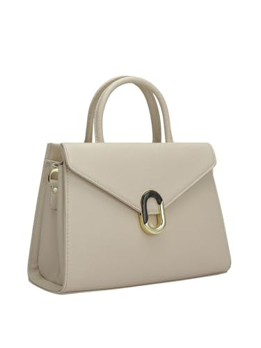 Da Milano Genuine Leather White Satchel (Small) (01685OL)