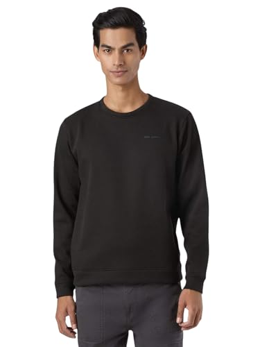 Pepe Jeans Black Solid Mens Long Sleeves Sweatshirts