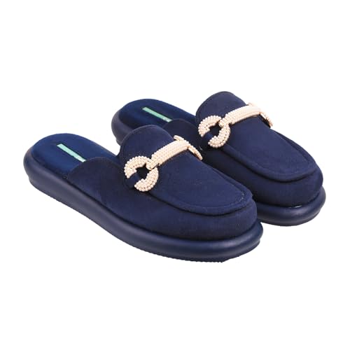 Catwalk Women Stylised Open Back Platforms | For Women & Girls (BLUE,9 UK)