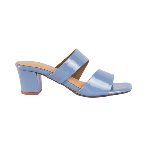 tresmode SANIA Blue Women's Dress Block Heel Sandals in Size 3 UK / 36 EU