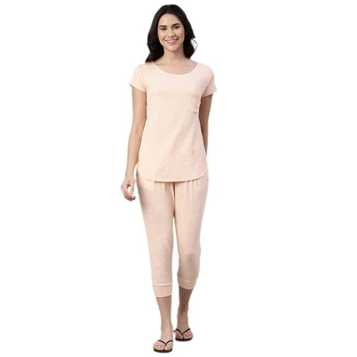 Enamor EC16 Home Tee and Capri Set for Women with All Over Print