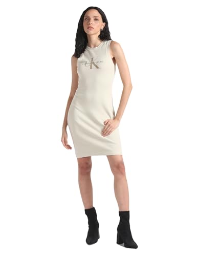 Calvin Klein Womens Beige Color Dress (L)