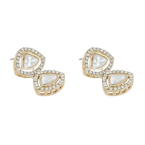 TEEJH Vatsala Silver White Necklace set