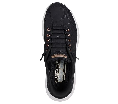 Skechers Women Contour Foam-Golden Hour Black Slip INS Casual Sneakers
