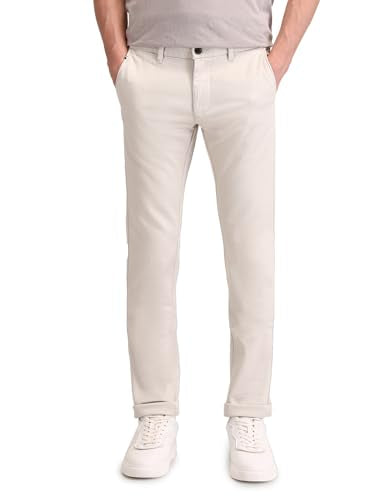 Arrow Sports Men's Slim Casual Pants (ASAITR2456_Beige