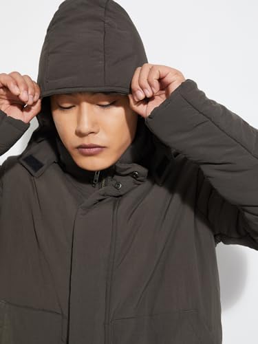 Max URB_N Men Solid Padded Jacket (Brown_L)