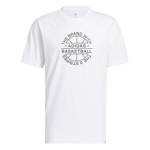 adidas Men Verbiage Tee Basketball T-Shirts White XL