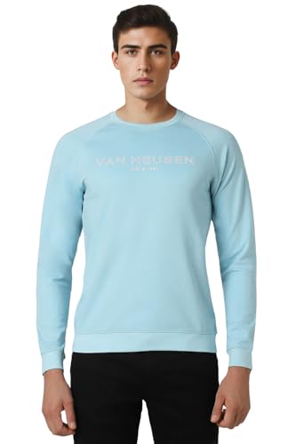 Van Heusen Men Blue Print Crew Neck Sweatshirt