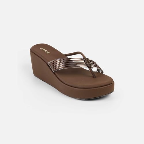 Mochi Women's Open Casual - Slippers with Black Platforms UK/6 EU/39(34-418)