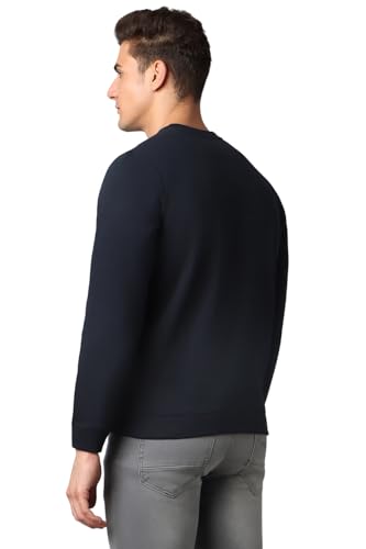 Louis Philippe Men Casual Navy Print Sweatshirt