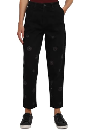 Allen Solly Women Black Regular Fit Dark Wash Jeans