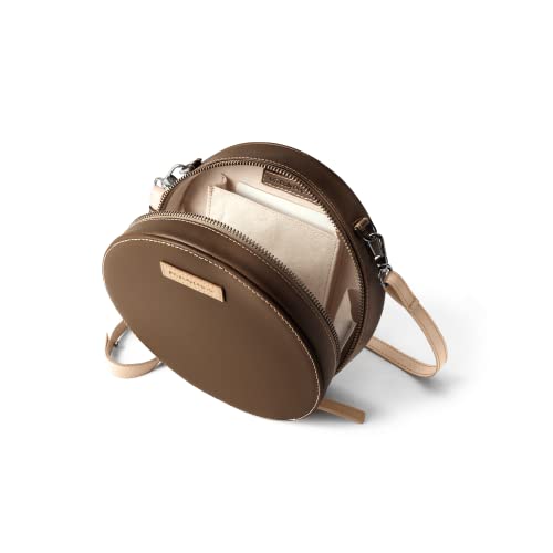 DailyObjects Printed Orbis Round Sling Crossbody Bag For Women| Stylish Walnut Brown Print Vegan Leather Purse With Slip Pocket Inside| Zip Closure & Adjustable Strap| Storage Space For Essentials