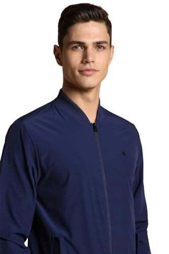 Allen Solly Men Navy Solid Full Sleeves Casual Jacket