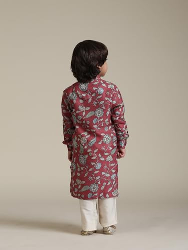 Manyavar Boys Viscose Blend Printed Kurta Pyjama Set (2pcs)(4-5 years)