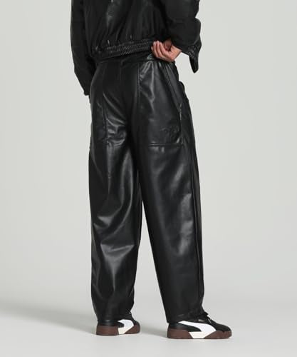 Puma | Super Oversized Pleather Pants | Black | 34