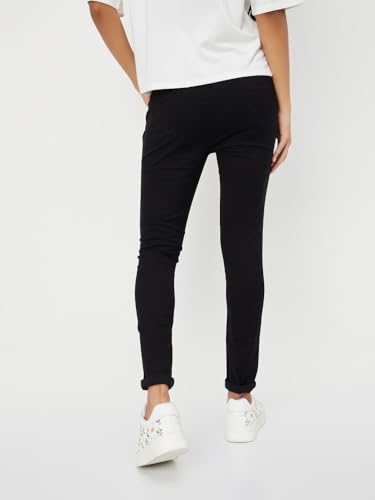 Max Women Solid Jeggings(Black_XXL)