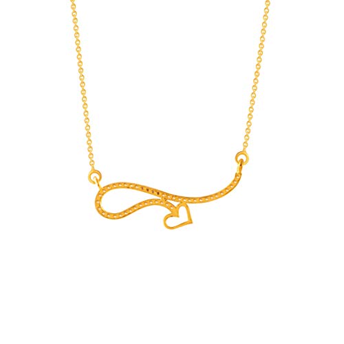 P.C. Chandra Jewellers 14k (585) Yellow Gold and American Diamond Pendant for Women