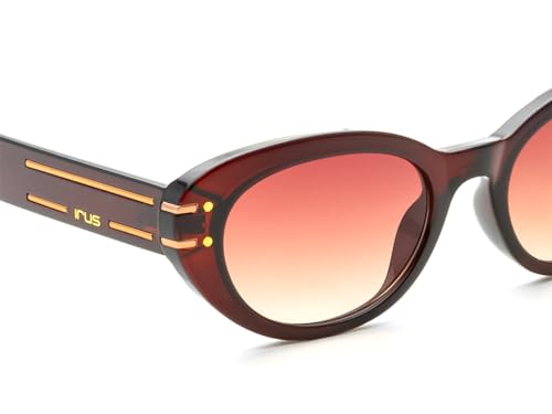 IRUS Women Oval sunglasses | 100% UV protection | Small Size | Brown Gradient Polycarbonate lens