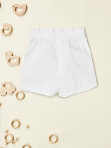Max Girls Solid Shorts(White_3-4 Y)