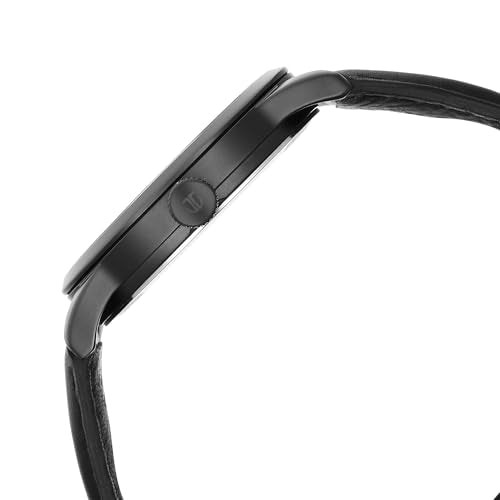 Titan Octane Quartz Analog with Date Black Dial Black Leather Strap Watch for Men - NT1806NL05