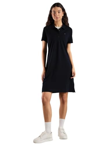 Tommy Hilfiger Cotton Polo Collar T-Shirt Dress Navy